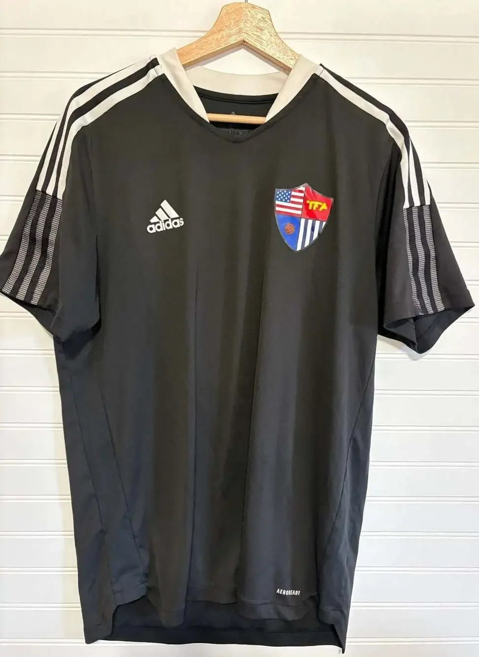 Adidas TFA Total Football Academy Training Soccer Jersey Black Size L - Picture 1 of 7